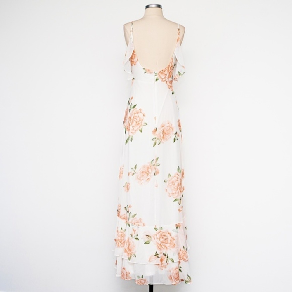 Lulu's White Maxi Dress with Blush Floral Print - Picture 5 of 12